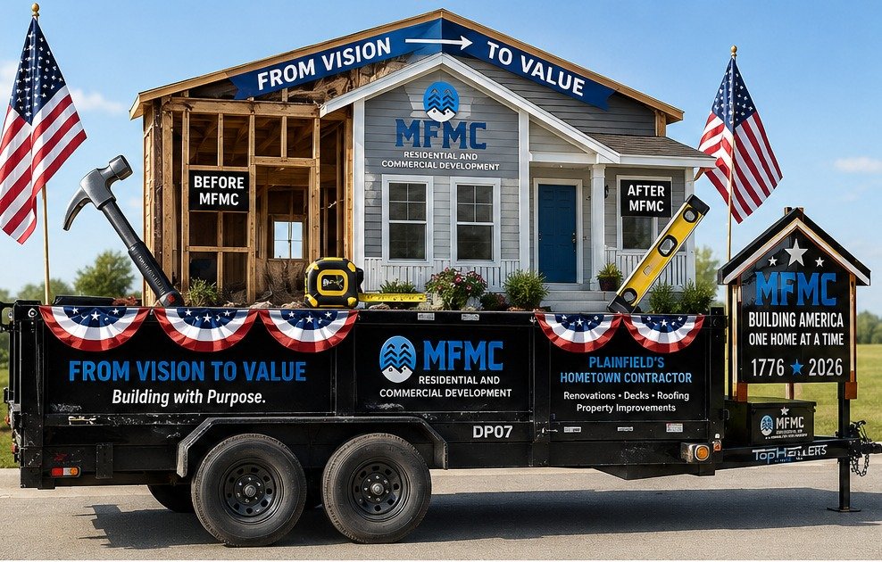 MFMC parade float - Building America, one home at a time